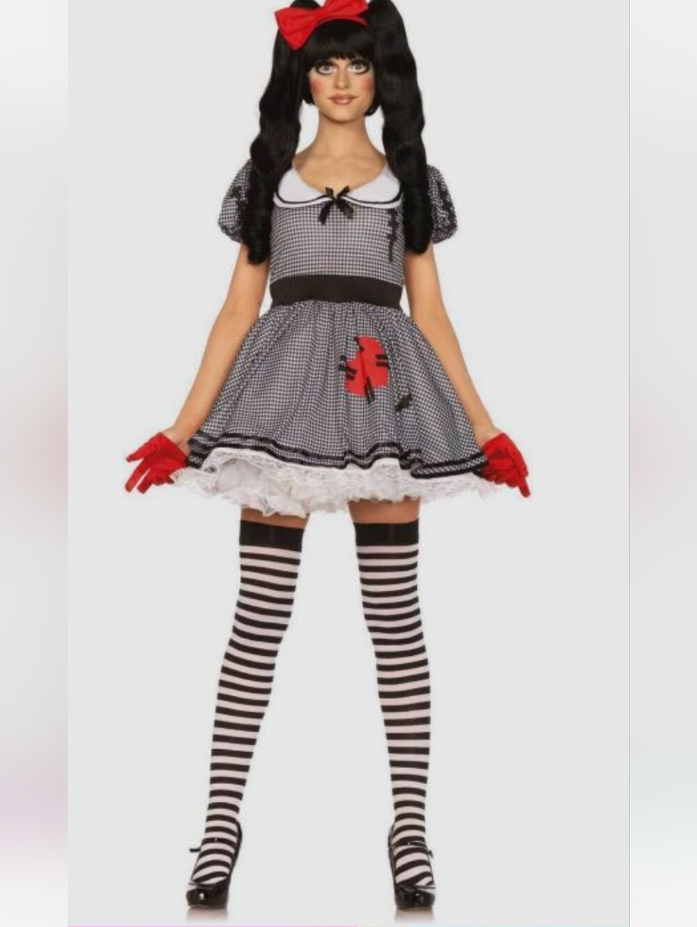 Leg Avenue Black, White & Red Wind-Me-Up Dolly Women-kidsCostume